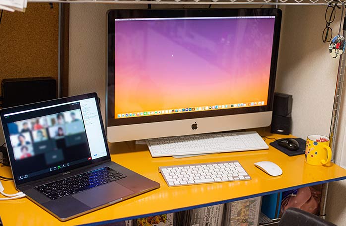 オンライン作業会、参加時の機材（MacBook ProとiMac）